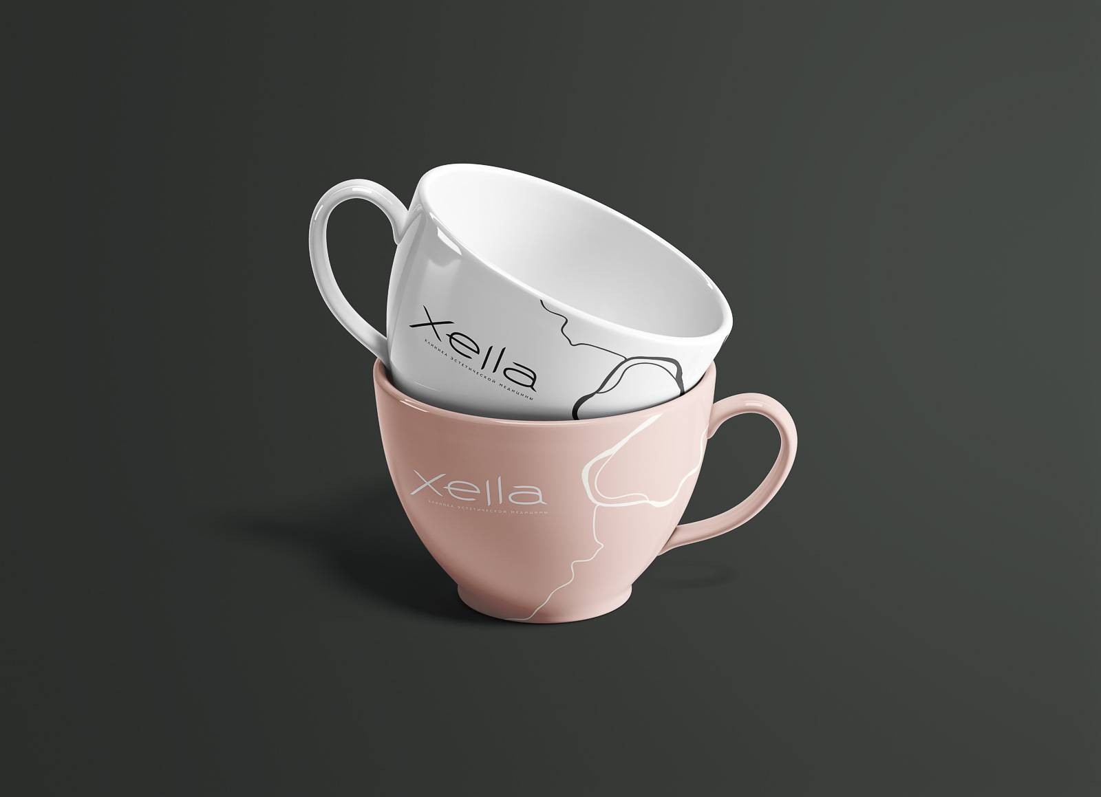 Xella Clinic logo design by CHYRKOV studio. Розробка логотипу та фірмового стилю для клініки Xella.